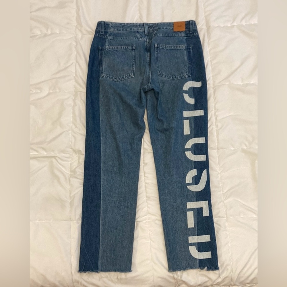 Closed Jeans women’s Jay Spellout Candiani Denim 2 Tone Straight Leg Size 27